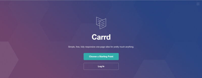 ノーコードツール Carrd