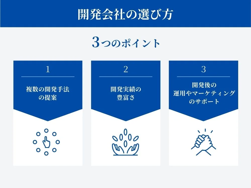 開発会社を選ぶ3つのポイント